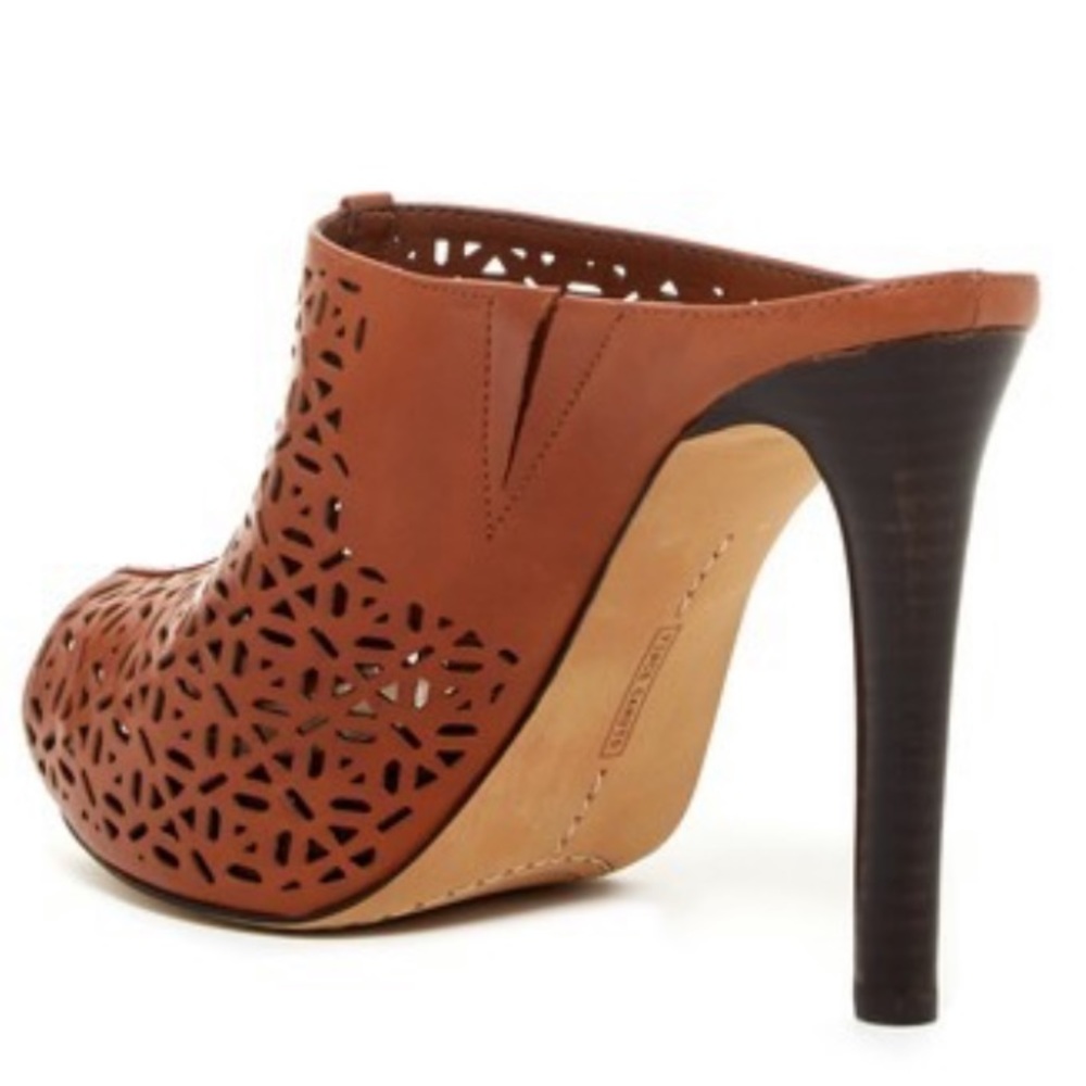 Vince Camuto Jaso Cutout Mule Heels Saddle Brown 4 - Picture 2 of 8